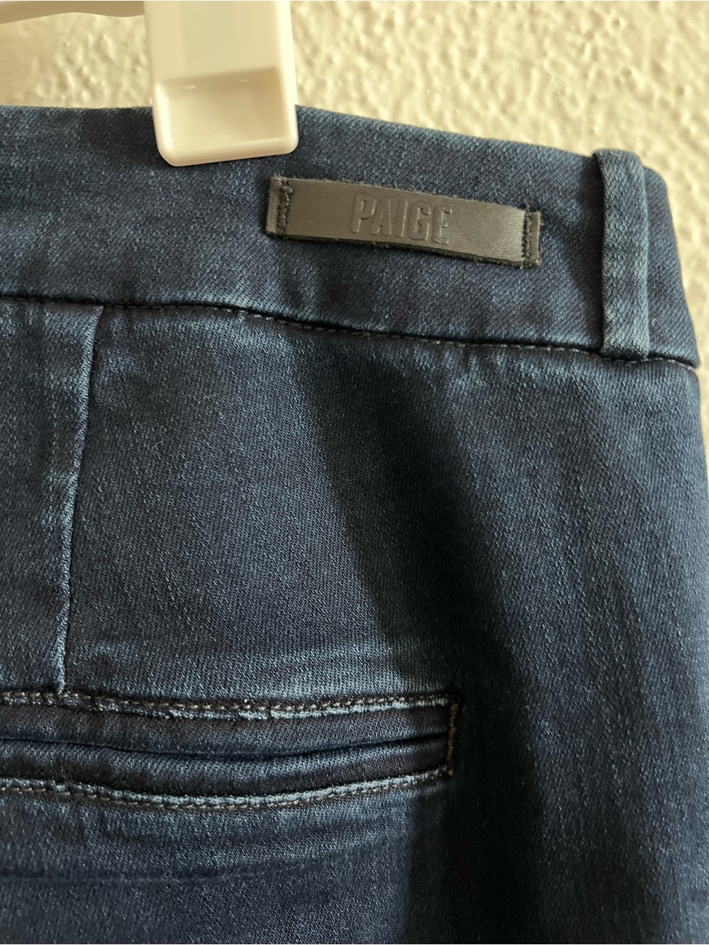 PAIGE Dark Navy Stretch Trousers - Picture 5 of 13